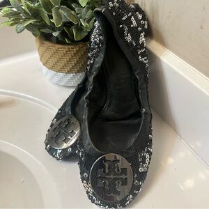 🛍️🎀Tory Burch Black Sparkle Loafers🎀🛍️